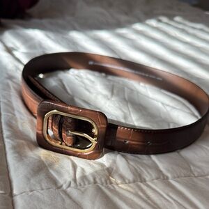 H&M Chocolate Brown Belt with Gold Buckle